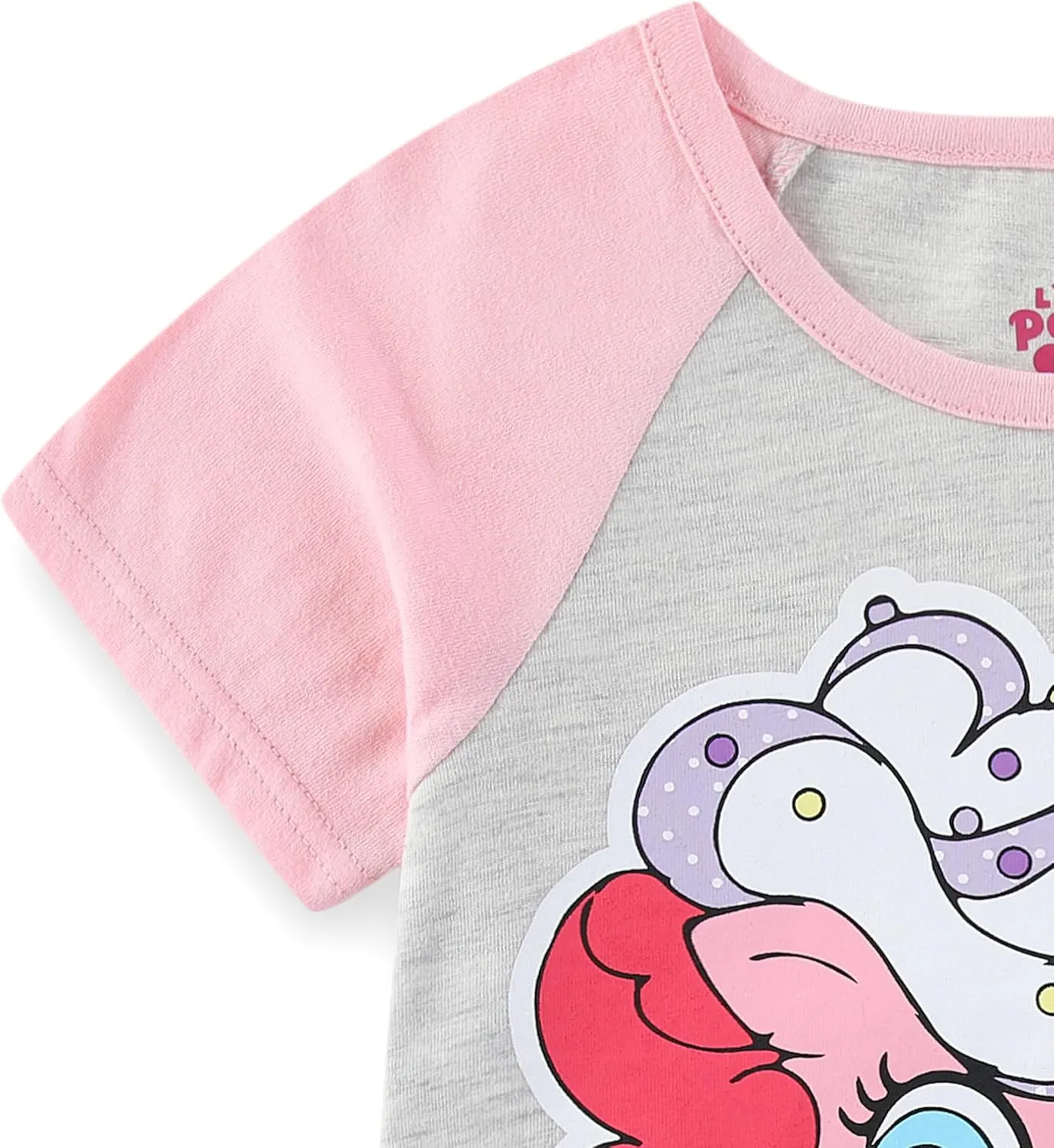 My Little Pony Pinkie Pie Girls Short Sleeve T-Shirt and French Terry Shorts Set for Big Kids