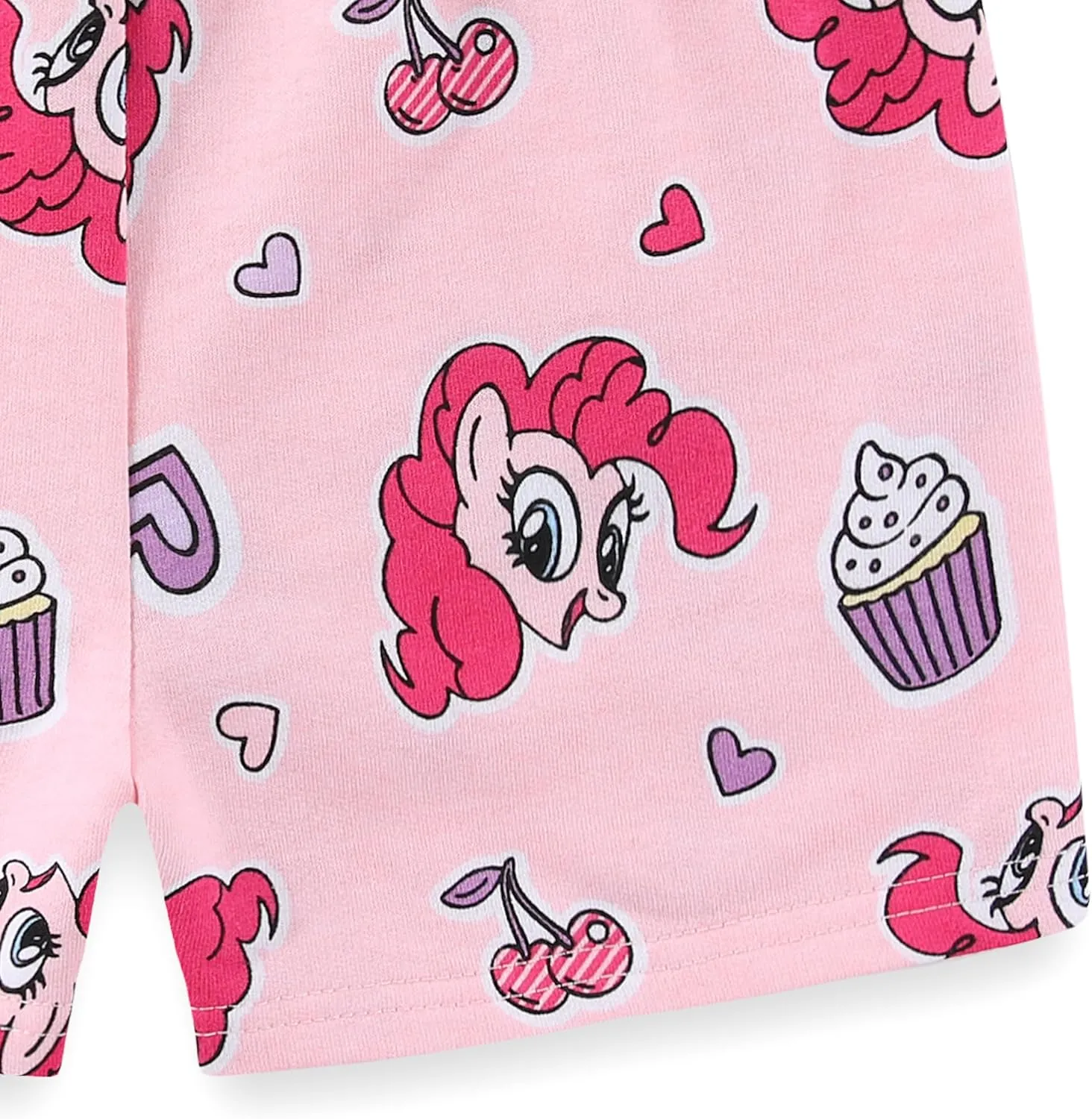 My Little Pony Pinkie Pie Girls Short Sleeve T-Shirt and French Terry Shorts Set for Big Kids