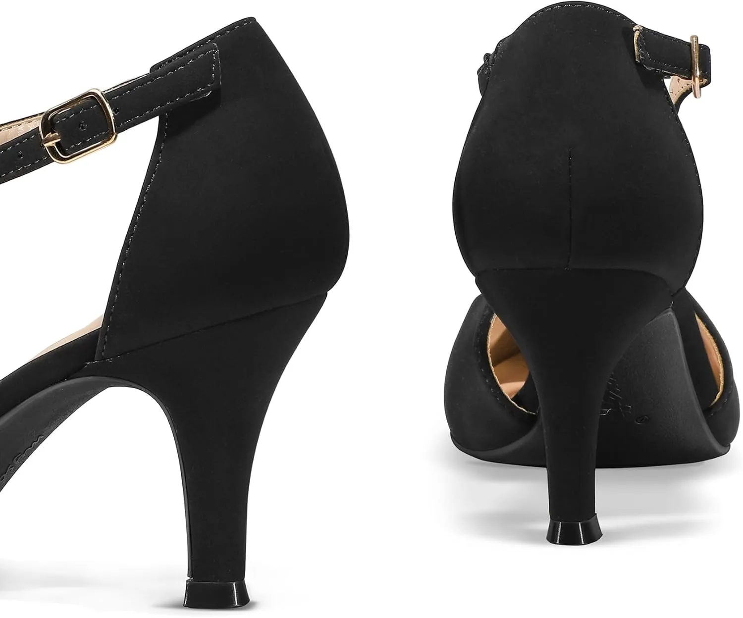 mysoft Women's Dress Shoes Closed Toe 3 Inch Heels Cross Strap Stiletto Pumps Wedding Prom Party Evening Formal Shoes