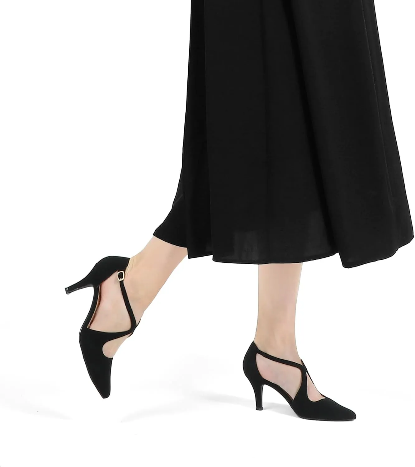 mysoft Women's Dress Shoes Closed Toe 3 Inch Heels Cross Strap Stiletto Pumps Wedding Prom Party Evening Formal Shoes