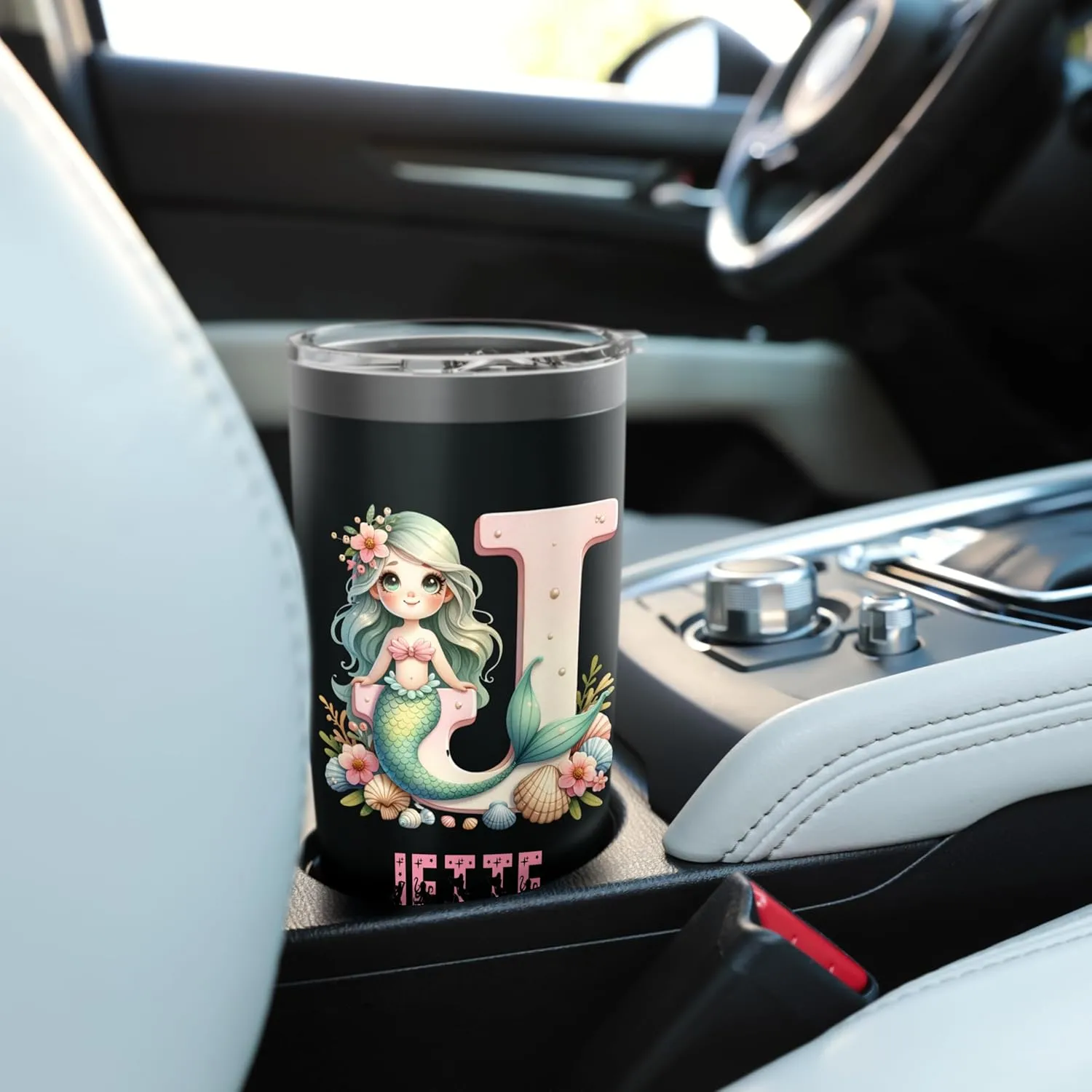 Mystical Mermaid Jette Halloween Letter Girls Name Stainless Steel Insulated Tumbler