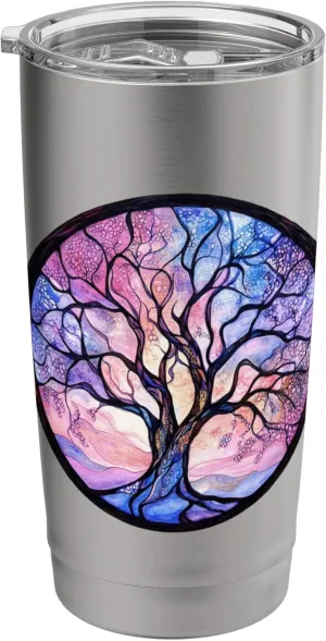 Mystical Tree of Life Symbol with Knotwork Design Stainless Steel Insulated Tumbler