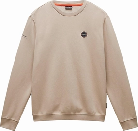 Napapijri Beige Rocky Badge Sweatshirt, Long Sleeves