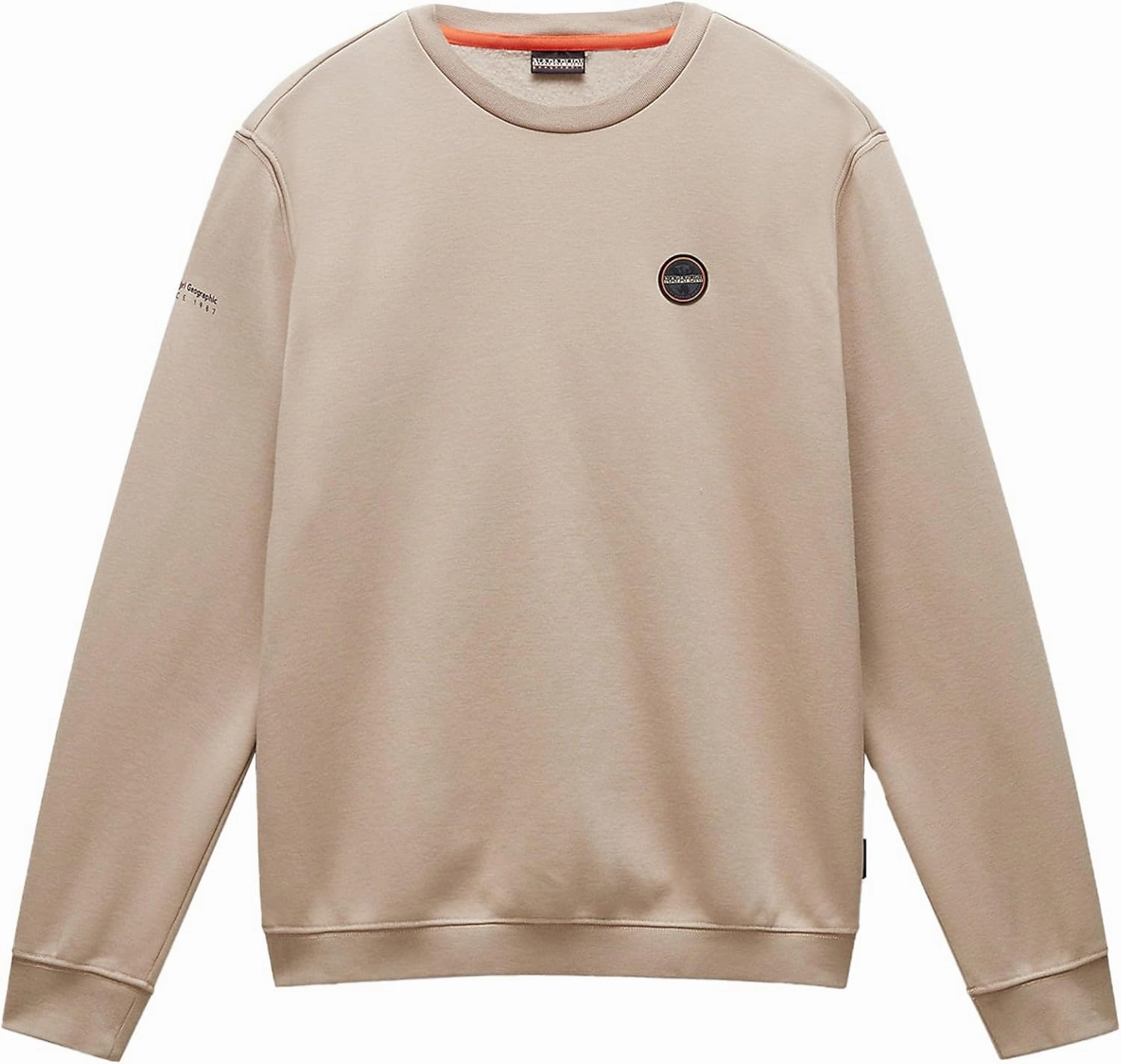 Napapijri Beige Rocky Badge Sweatshirt, Long Sleeves