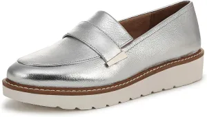 Naturalizer Womens Adiline Loafer Silver Metallic Leather 10 W