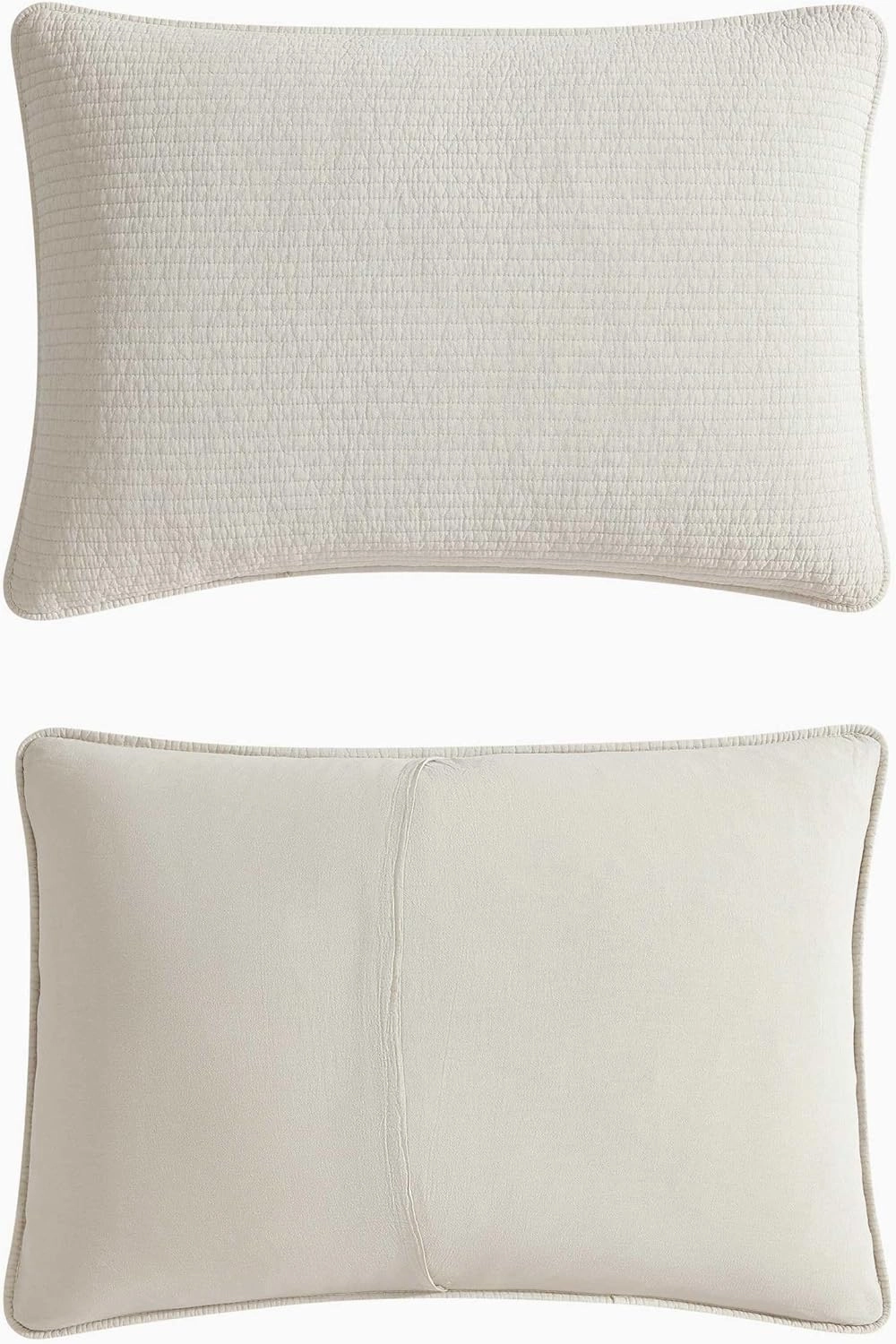 Nautica - Quilt Set, Super Soft Solid Washed Woven Cotton Bedding with Matching Shams, Casual Style Home Essentials (Seashore Stitch Beige, Full/Queen)