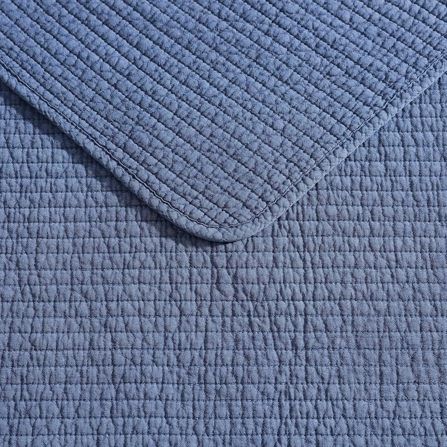 Nautica - Quilt Set, Super Soft Solid Washed Woven Cotton Bedding with Matching Shams, Casual Style Home Essentials (Seashore Stitch Beige, Full/Queen)