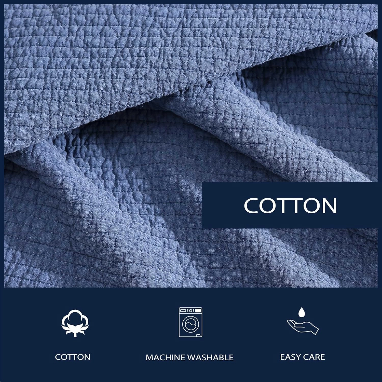 Nautica - Quilt Set, Super Soft Solid Washed Woven Cotton Bedding with Matching Shams, Casual Style Home Essentials (Seashore Stitch Beige, Full/Queen)