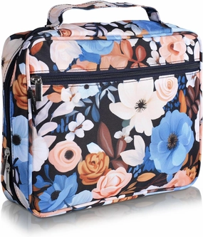 Navy Blue Large Bible Covers For Women 11x9x3in Extra Large Bible Cover Case for Girls Pink Floral Bible Cover with Strap Pockets Zipper Waterproof Thick XL Study Bible Carrying Case Bible Bag