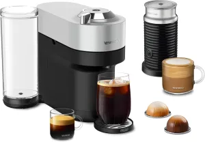 Nespresso Vertuo Pop  Deluxe by De'Longhi with Aeroccino, Silver