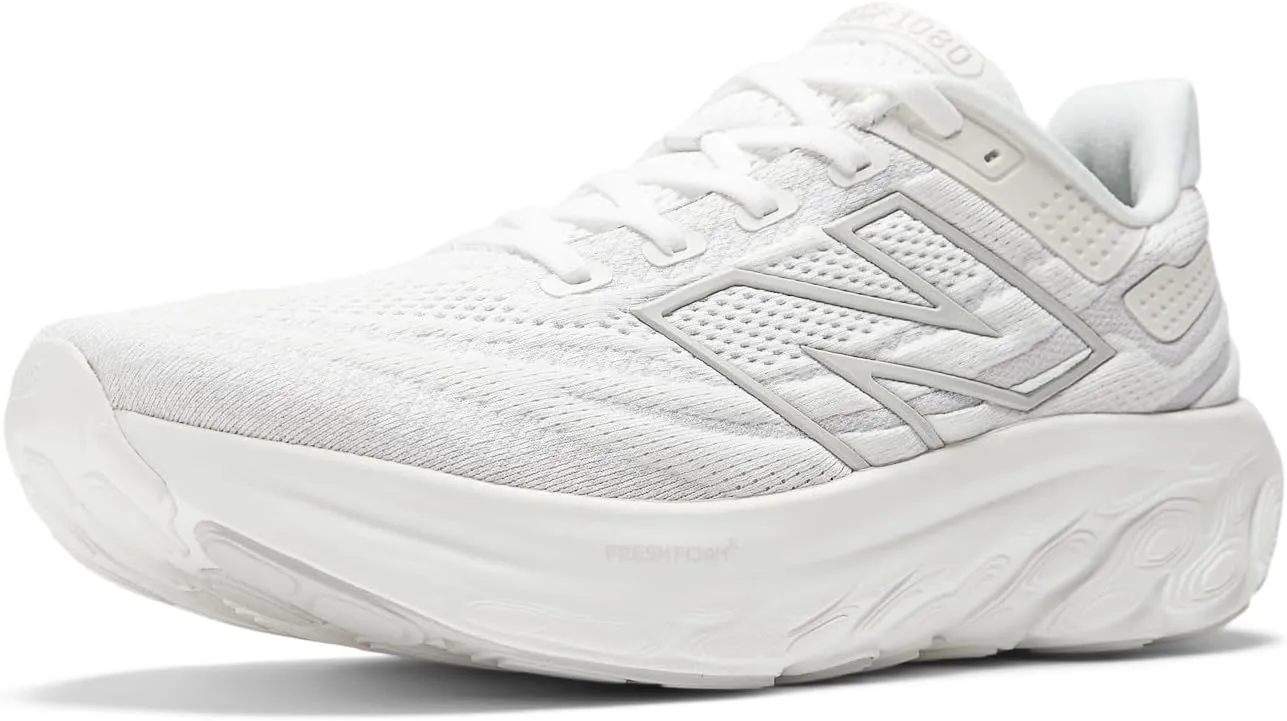 New Balance Men's M1080W13 Running Shoe, White/Light Silver Metallic, 9