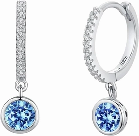 New 2025 Unisex Solid 925 Sterling Silver Fashion Red Cubic Zirconia Rose Gold Hoop Earrings For Women Wedding Jewelry Gifts Decoration Luxury With You Accessories Trendy For Women And Men