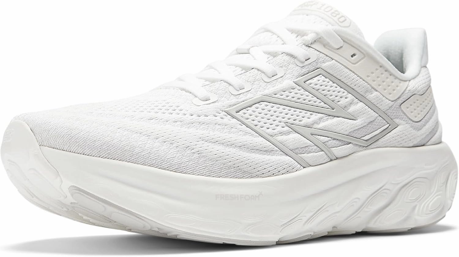 New Balance Men's M1080W13 Running Shoe, White/Light Silver Metallic, 16 Narrow