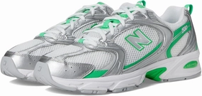 New Balance Unisex 530 Sneaker, Silver Metallic/Green Apple, 10 US Men