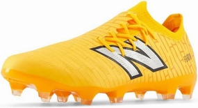 New Balance Unisex Furon Destroy Fg V7  Soccer Shoe, Sun Glow/Silver Metallic/Black, 6.5 US Men