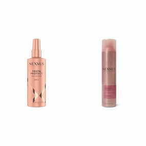 Nexxus Thermal Shield Spray Prep & Protect for 450 degree heat protection & Comb Thru Finishing Spray, Medium Hold Hair Spray for Volume, 10 oz