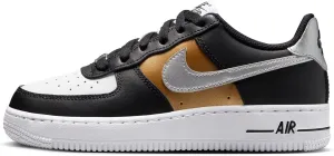 Nike Air Force 1 Low Grade School Lifestyle Shoes (Black/White/Metallic Gold) (HV0937-010, Black/White/Yellow)