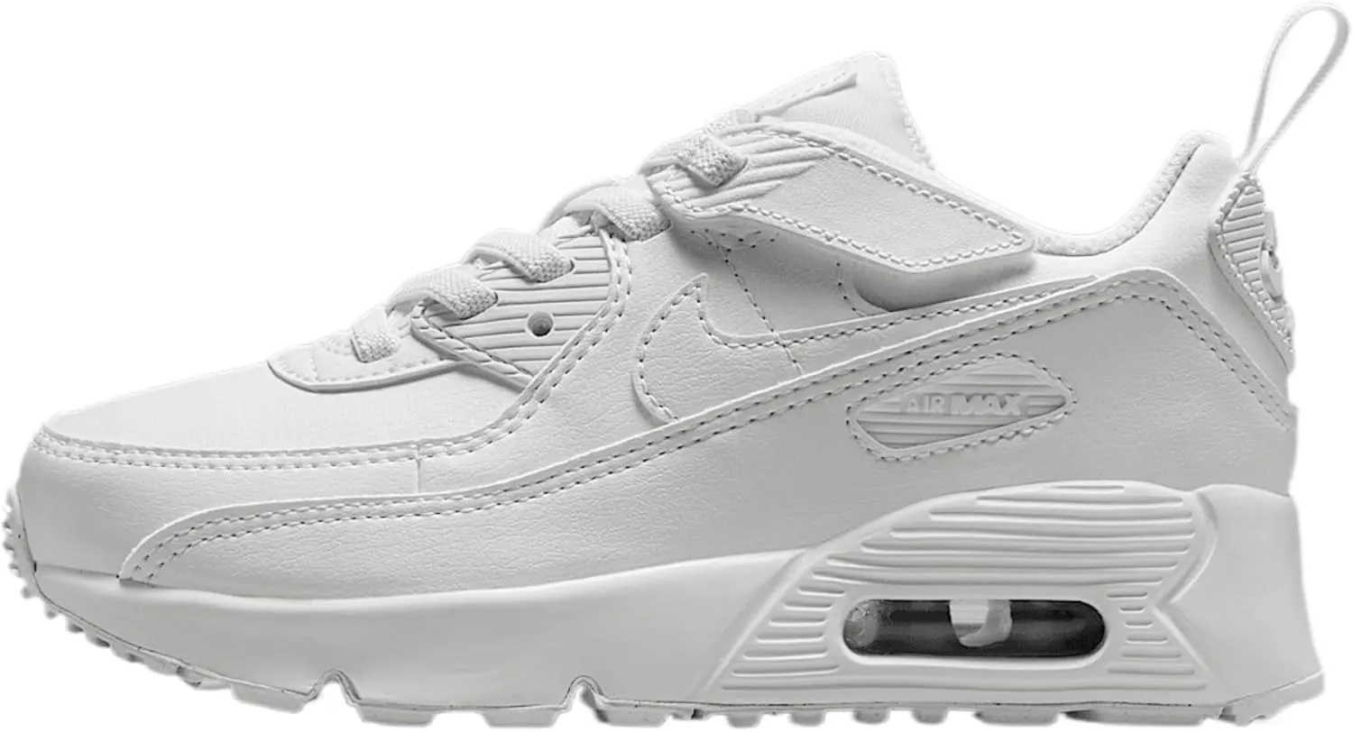 Nike Air Max 90 EasyOn Little Kids' Shoes (IH1417-133, White/Metallic Silver/White)