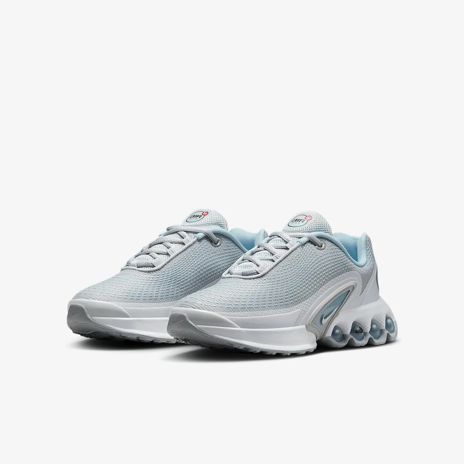 Nike Air Max Dn Big Kids' Shoes (HQ3256-043, Pure Platinum/Glacier Blue/White/Metallic Silver)