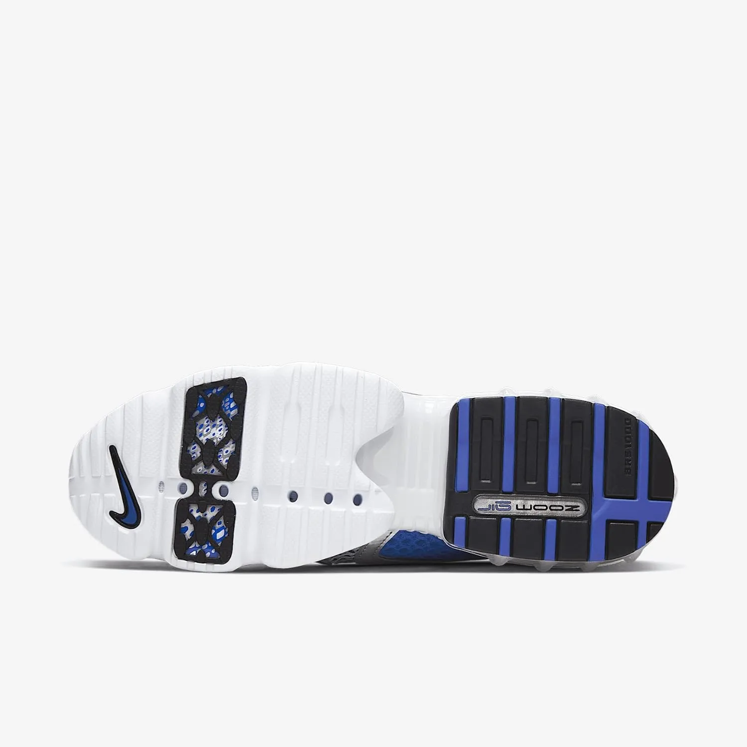 Nike Air Zoom Spiridon Cage 2 Men's Shoes (CJ1288-002, Metallic Silver/Varsity Royal/White/Varsity Royal)