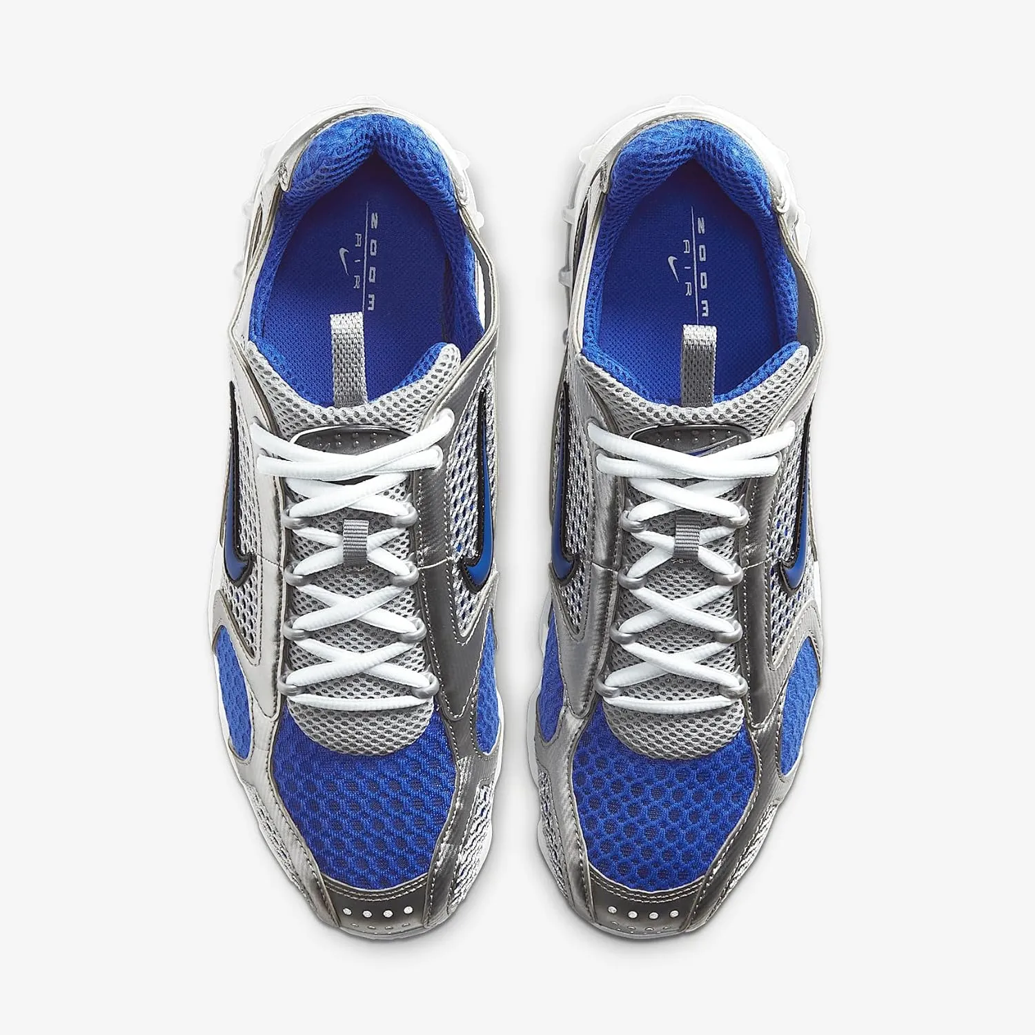 Nike Air Zoom Spiridon Cage 2 Men's Shoes (CJ1288-002, Metallic Silver/Varsity Royal/White/Varsity Royal)