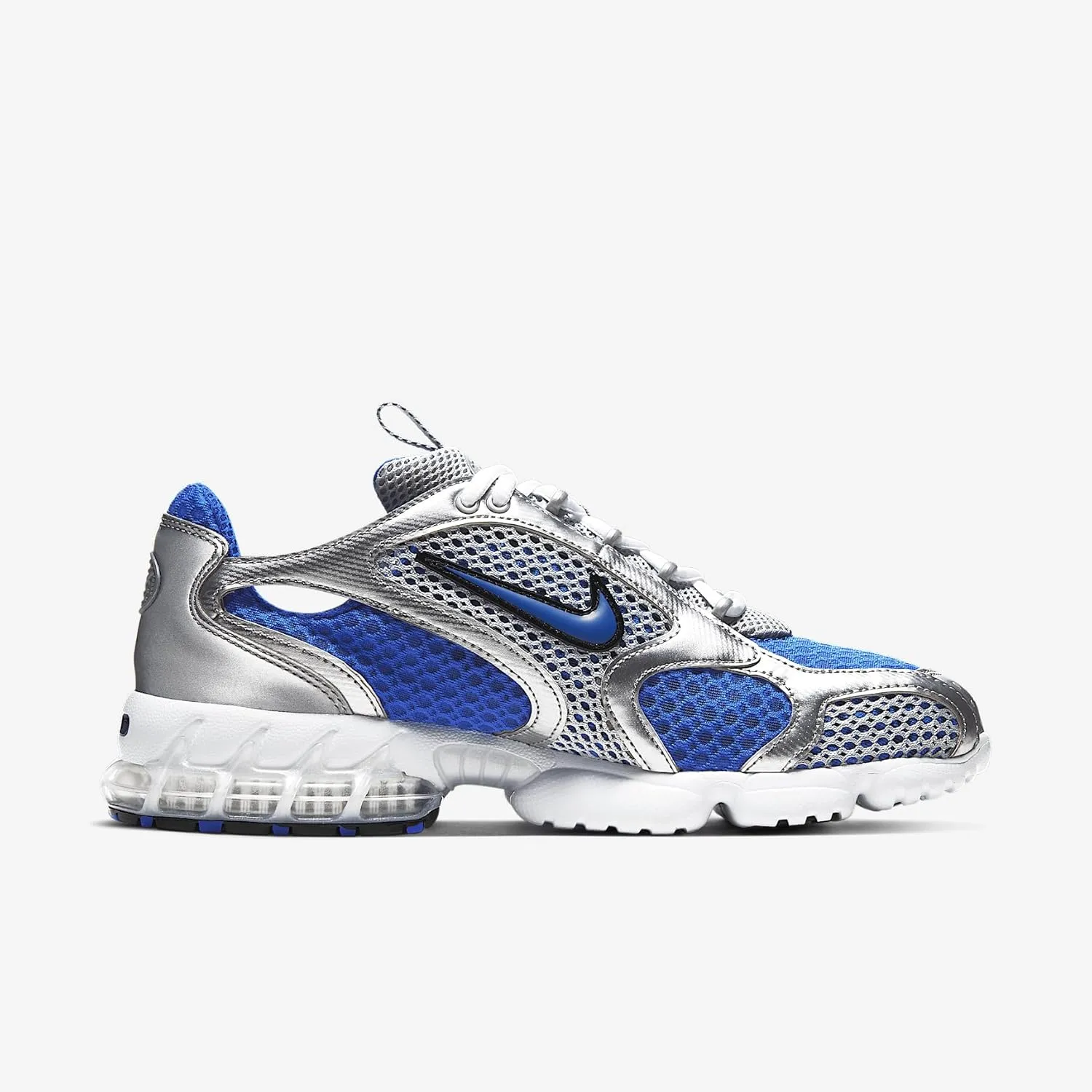 Nike Air Zoom Spiridon Cage 2 Men's Shoes (CJ1288-002, Metallic Silver/Varsity Royal/White/Varsity Royal)