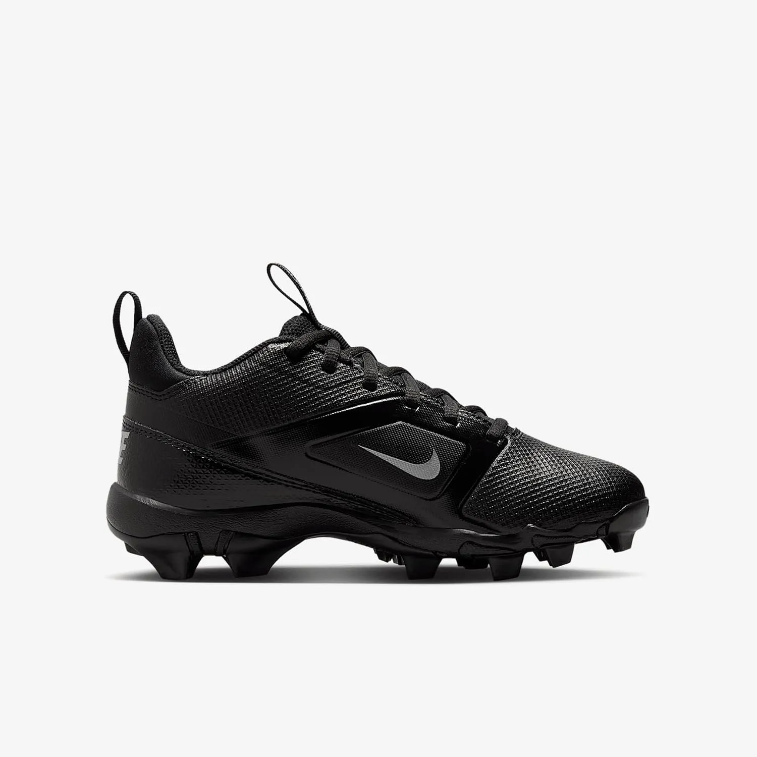 Nike Alpha Menace 4 Shark Big Kids' Football Cleats (Wide) (FQ4016-002, Black/Metallic Silver)