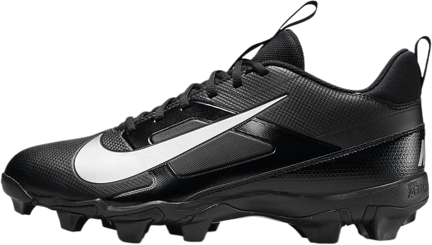 Nike Alpha Menace 4 Shark Football Cleats (Wide) (FQ3875-002, Black/Metallic Silver)