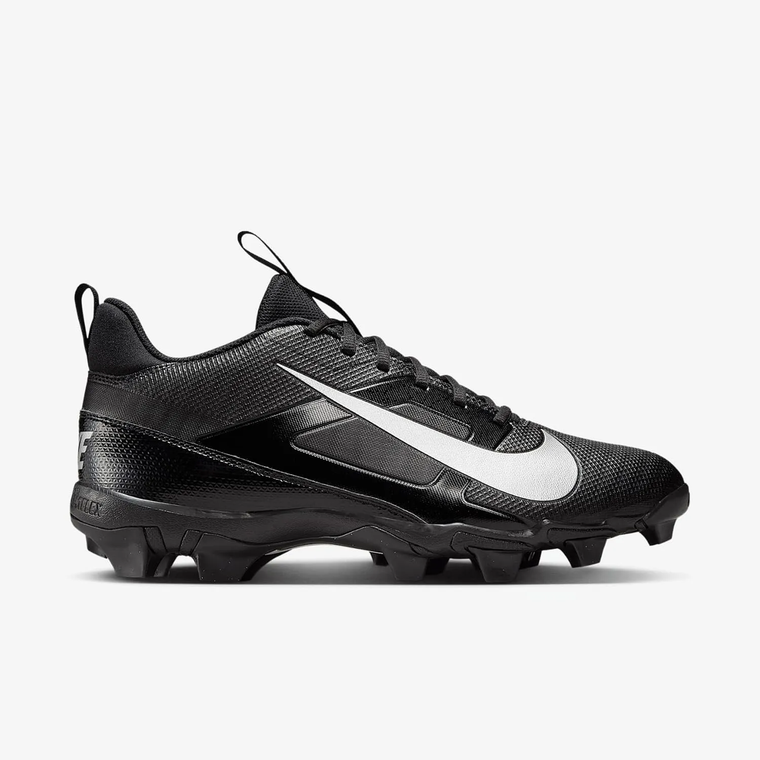 Nike Alpha Menace 4 Shark Football Cleats (Wide) (FQ3875-002, Black/Metallic Silver)