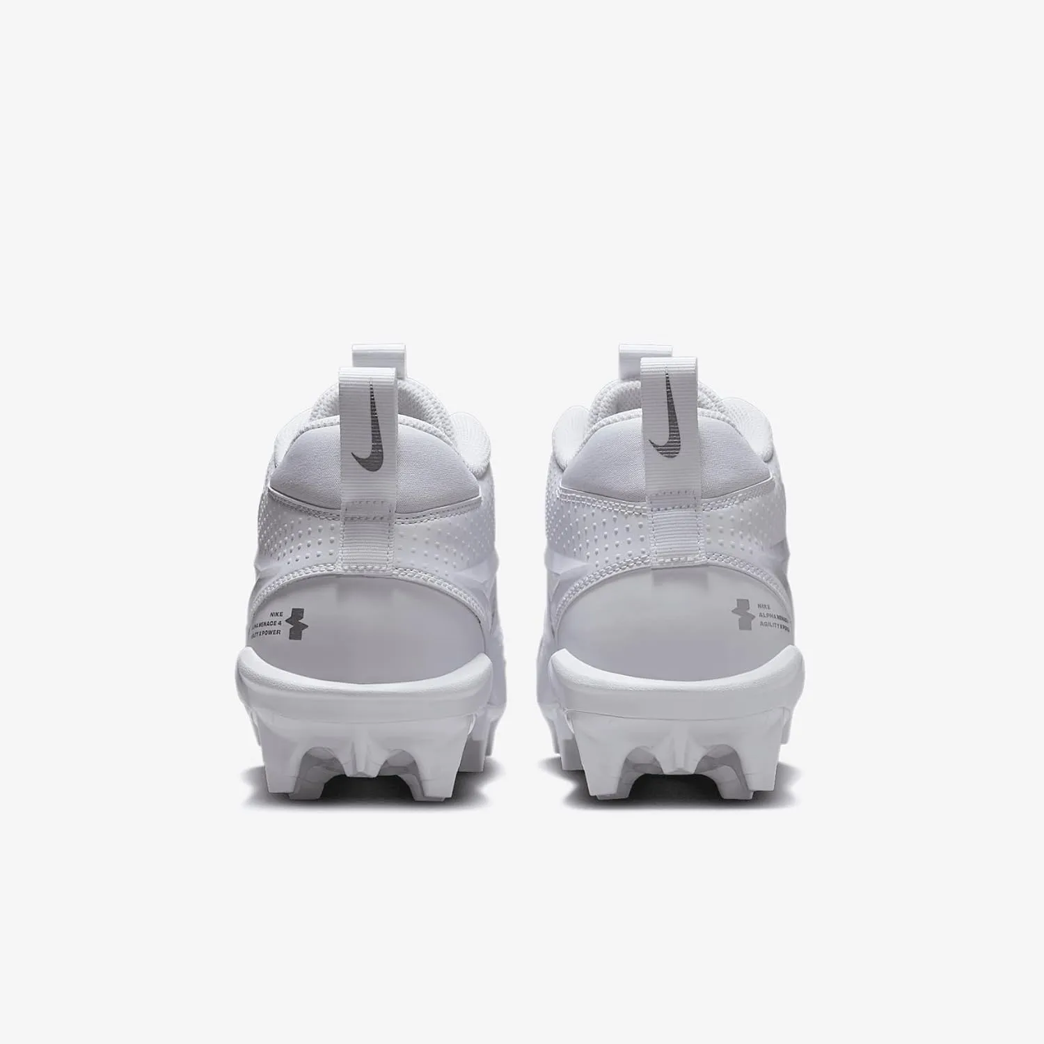 Nike Alpha Menace 4 Varsity Football Cleats (FN0027-101, White/Metallic Silver)
