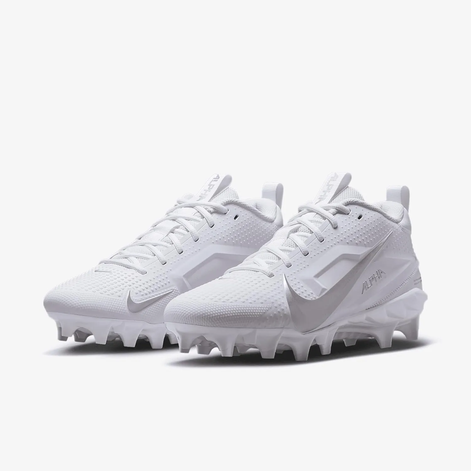 Nike Alpha Menace 4 Varsity Football Cleats (FN0027-101, White/Metallic Silver)