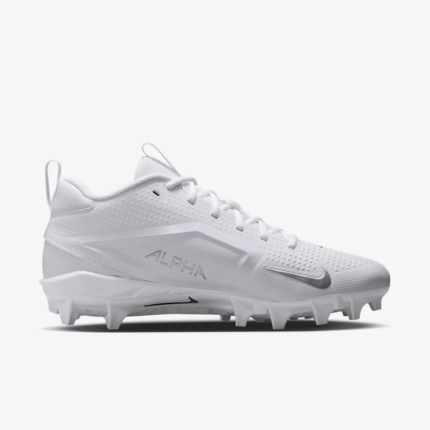Nike Alpha Menace 4 Varsity Football Cleats (FN0027-101, White/Metallic Silver)