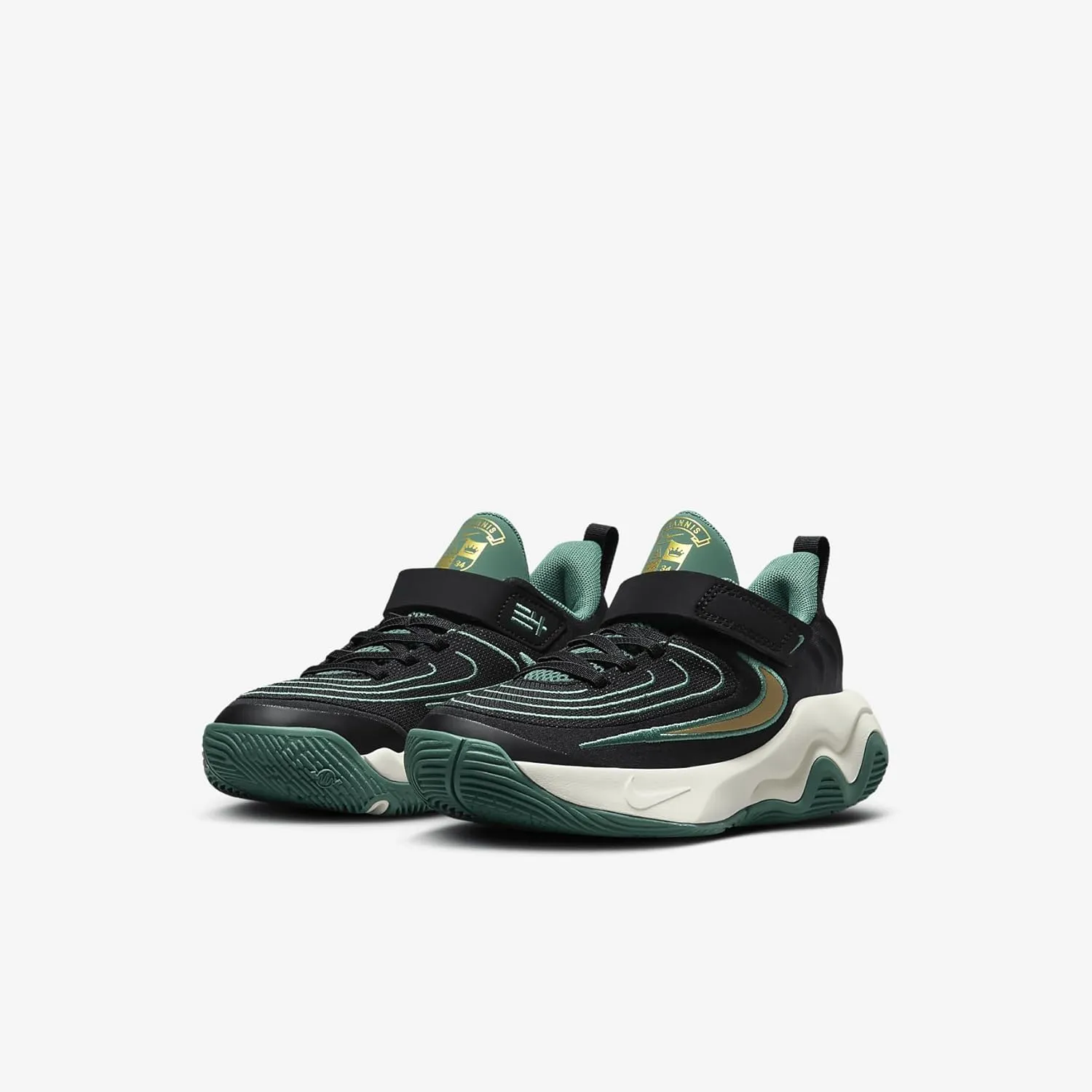 Nike Giannis Immortality 4 Little Kids' Shoes (HV9128-001, Black/Bicoastal/Pale Ivory/Metallic Gold)