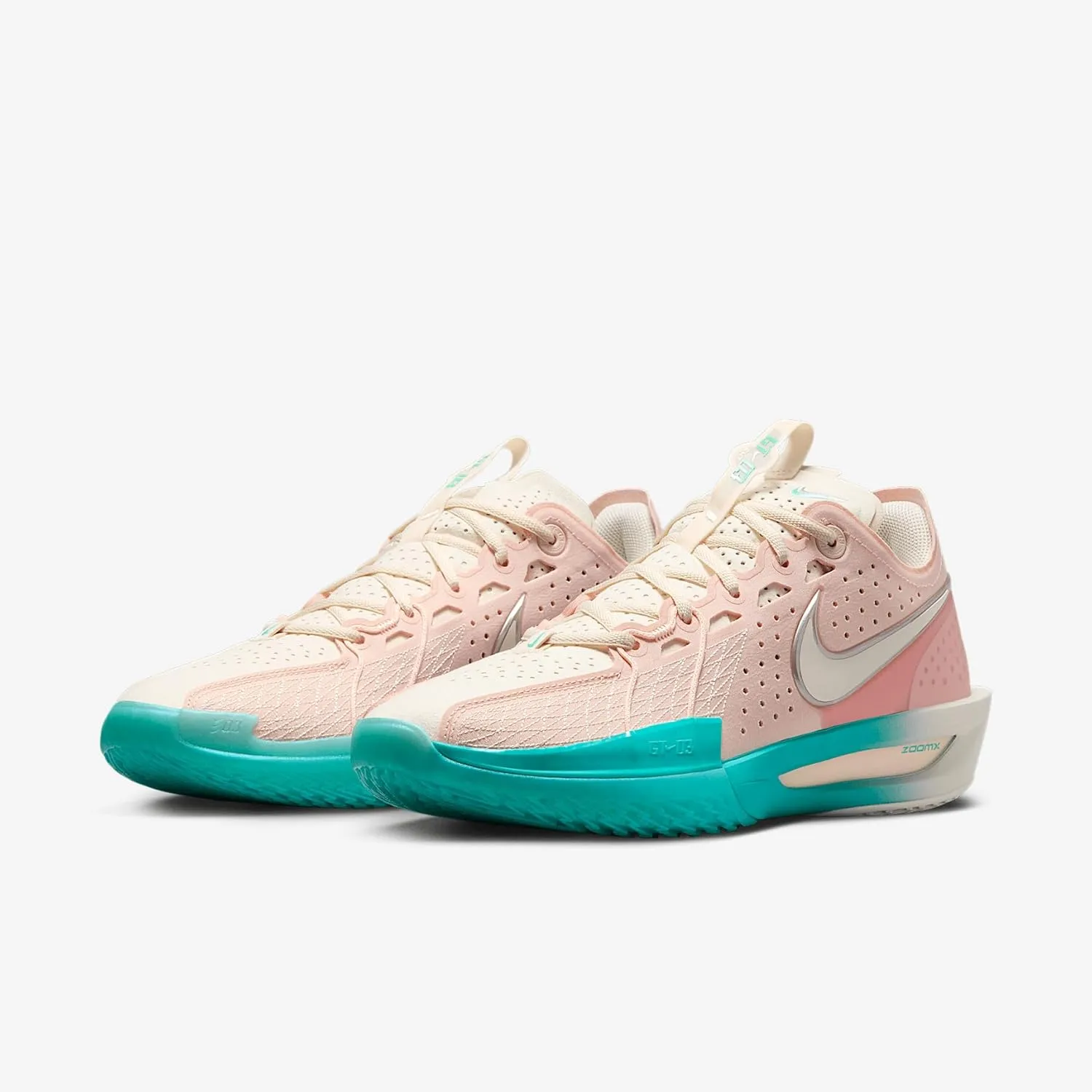 Nike G.T. Cut 3 Basketball Shoes (DV2913-601, Washed Coral/Dusty Cactus/Metallic Silver/Chalk)