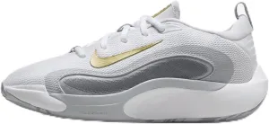 Nike IsoFly Big Kids' Basketball Shoes (FN4384-100, White/Cool Grey/Wolf Grey/Metallic Gold Star) Size 6.5