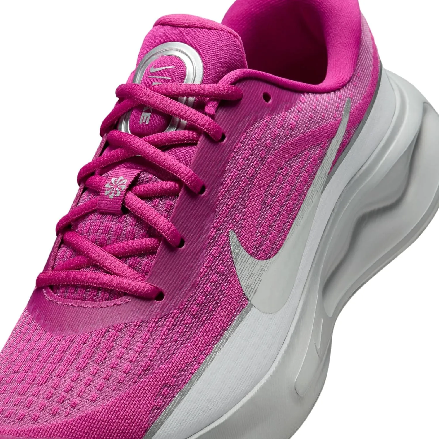 Nike Journey Run PRM Women's Road Running Shoes (FZ3090-500, Hot Fuchsia/Wolf Grey/Metallic Silver)