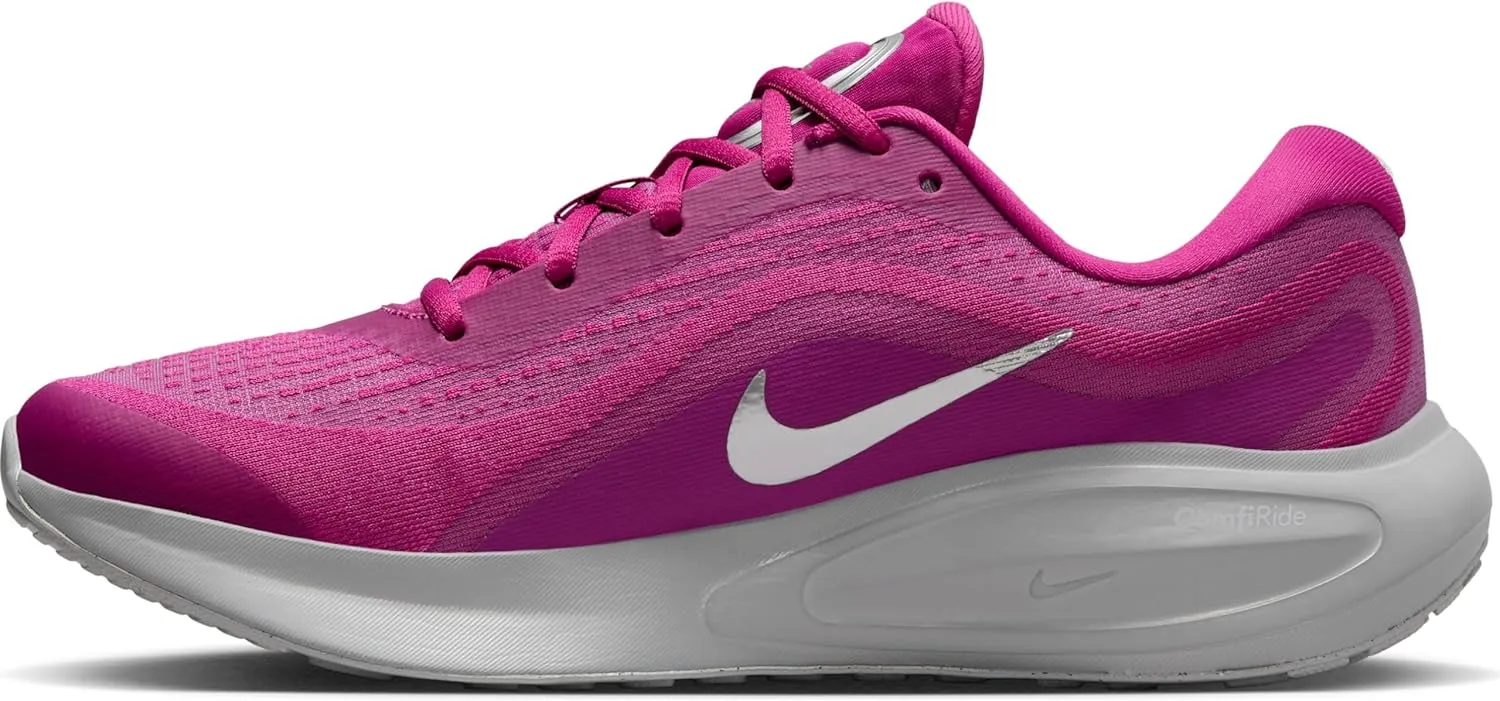 Nike Journey Run PRM Women's Road Running Shoes (FZ3090-500, Hot Fuchsia/Wolf Grey/Metallic Silver)