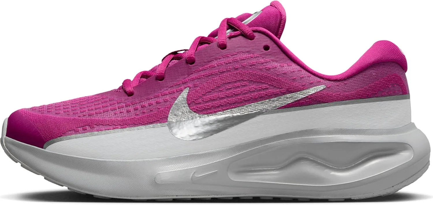 Nike Journey Run PRM Women's Road Running Shoes (FZ3090-500, Hot Fuchsia/Wolf Grey/Metallic Silver)