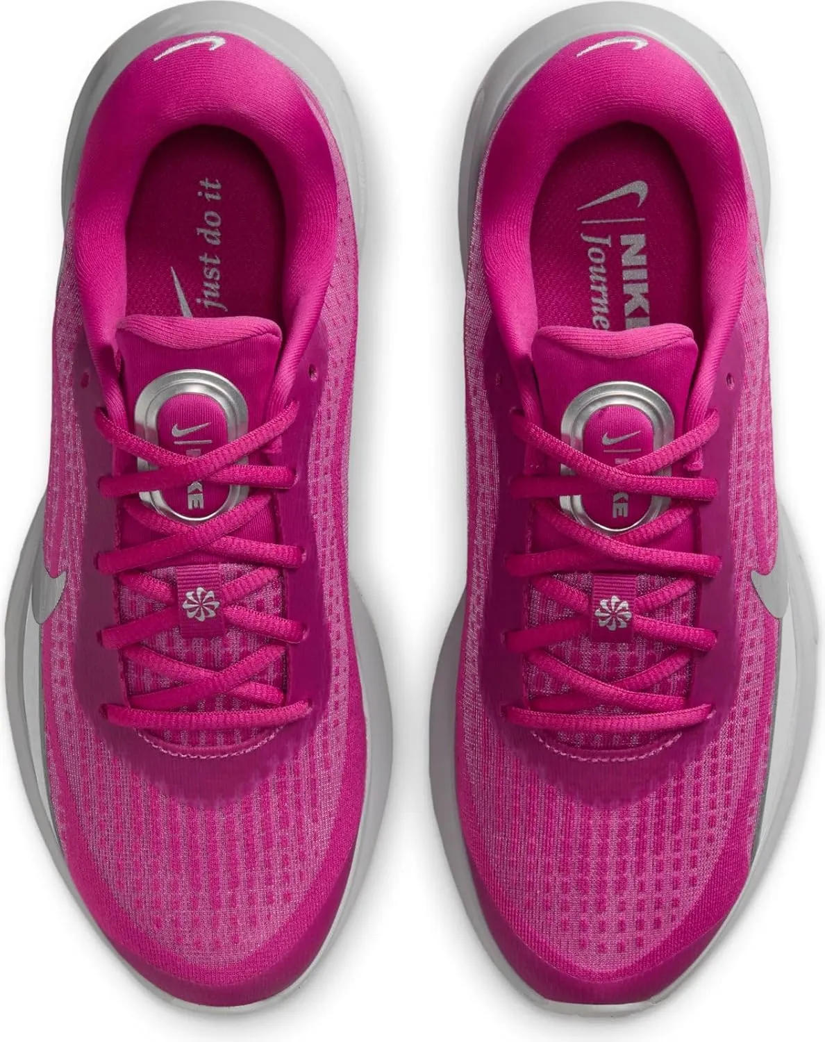 Nike Journey Run PRM Women's Road Running Shoes (FZ3090-500, Hot Fuchsia/Wolf Grey/Metallic Silver)