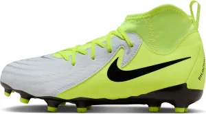 Nike Jr. Phantom Luna 2 Academy Little/Big Kids' MG Soccer Cleats (FJ2603-003, Metallic Silver/Volt/Black) Size 5.5