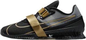 Nike Romaleos 4 Weightlifting Shoes (CD3463-001, Black/Metallic Gold/White/Metallic Gold) Size 8.5