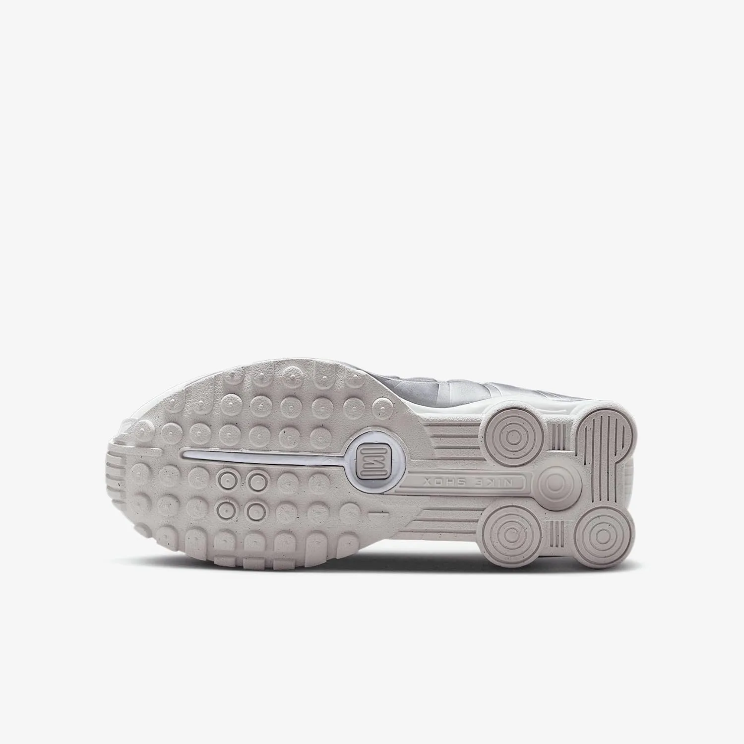 Nike Shox R4 Big Kids' Shoes (CW2626-101, White/White/Bright Crimson/Metallic Silver)