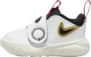 Nike Team Hustle D 11 Baby/Toddler Shoes (DV8995-104, White/Metallic Gold/University Red/Black) Size 5