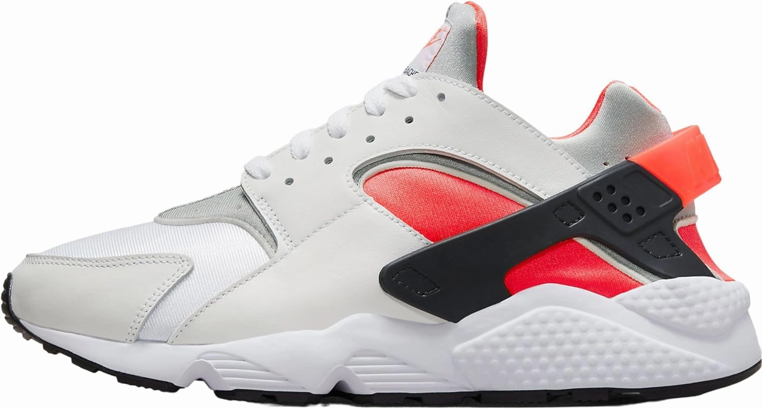 Nike Air Huarache Men's Shoes (DX4259-100, White/Metallic Silver-Infrared 23-Black) Size 4