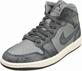 NIKE Air Jordan 1 Mid SE Women's Shoes (FJ3448-001, Smoke Grey/Sail/Off Noir) Size 8