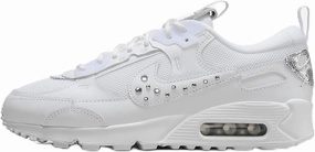 Nike Air Max 90 Futura Women's Shoes (FQ8888-100, White/Metallic Silver/Chrome) Size 11
