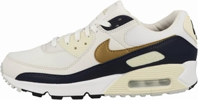 Nike Air Max 90 Next Nature Women's Shoes (HF3444-100, White/Obsidian/Coconut Milk/Metallic Gold) Size 6.5