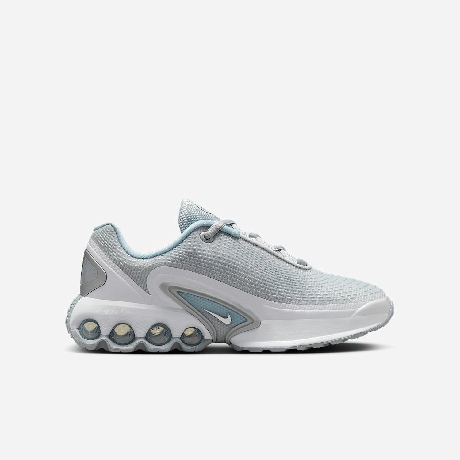 Nike Air Max Dn Big Kids' Shoes (HQ3256-043, Pure Platinum/Glacier Blue/White/Metallic Silver)