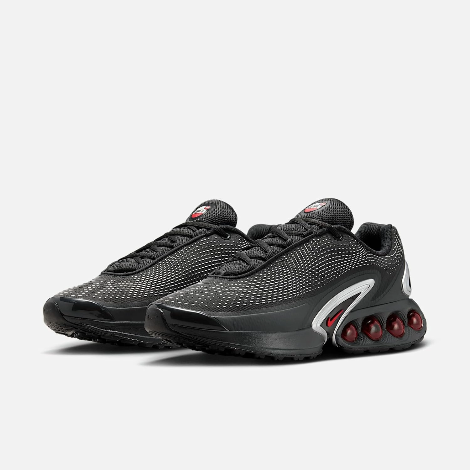 Nike Air Max Dn Shoes (DV3337-016, Black/Black/Metallic Silver/University Red)
