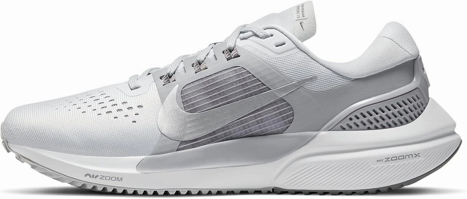 Nike Air Zoom Vomero 15 Women's Road Running Shoes (Pure Platinum/Metallic Silver, us_Footwear_Size_System, Adult, Women, Numeric, Medium, Numeric_9_Point_5)